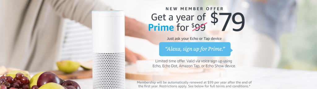 Extra $20 off a year of Amazon Prime