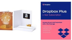 Free $20 Amazon gift cards with one year subscription to Dropbox through Amazon