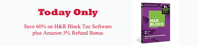 promo code 'HRBLOCK5' on H&R Block Tax Software Amazon