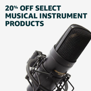 Memorial Day promo code 'MD20OFF' on musical instrument products