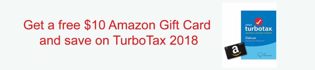 Free $10 Amazon gift cards on spending of TurboTax Deluxe Tax Software