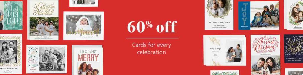 Promo code 'SEASONSGREETINGS60' offering for extra 60% off all kinds of holiday cards