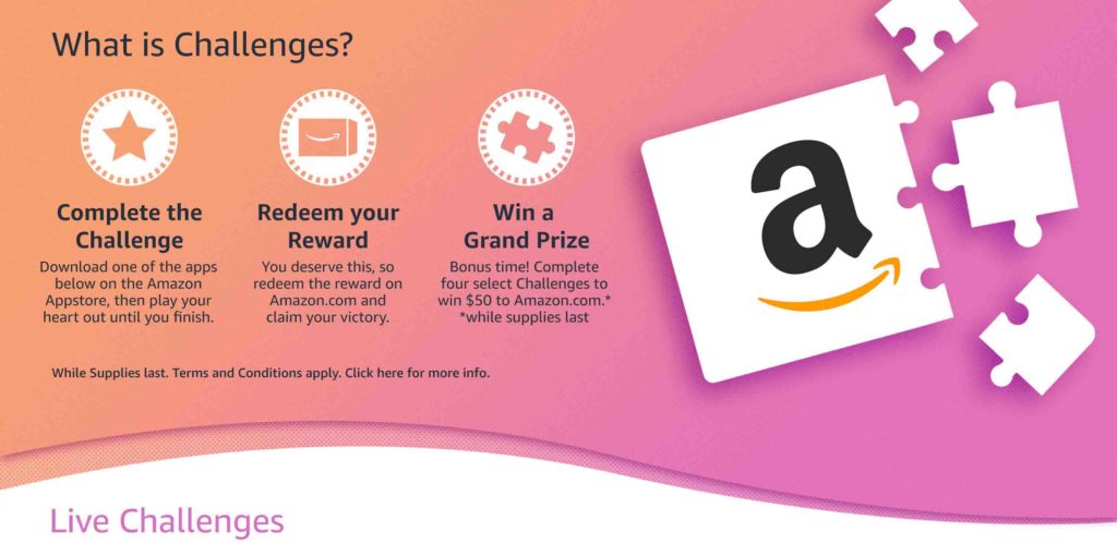 Play games with Amazon Coins to earn $1000 Amazon promo credit (Amazon Appstore challenges)