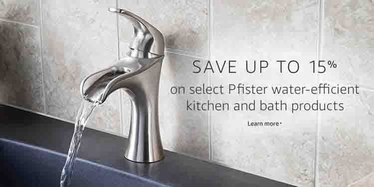 Extra 15% promo for savings on Pfister kitchen and bath products Amazon