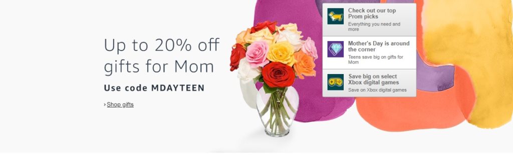 Mom's Day promo code 'MDAYTEEN'