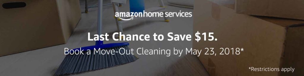 Extra $15 off May promo for move -out cleaning Home Service Amazon