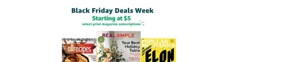 Flash promo on subscriptions to top print & digital magazines Amazon