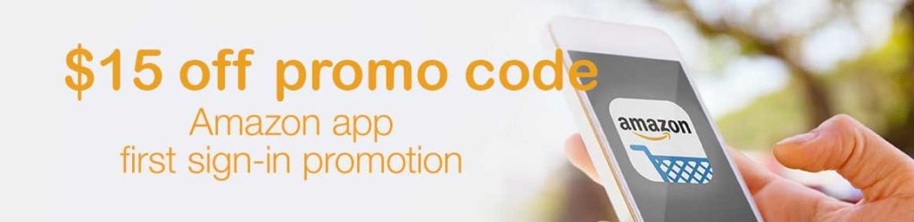 $15 off promo code for first sign-in to Amazon mobile shopping app