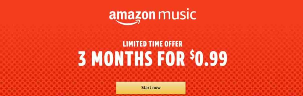 promo code 'DOT1' when you sign up Amazon Music Unlimited