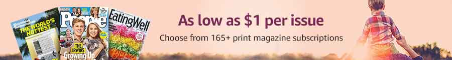 Flash promo on subscriptions to top print & digital magazines Amazon