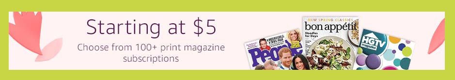 Flash promo on subscriptions to top print & digital magazines Amazon