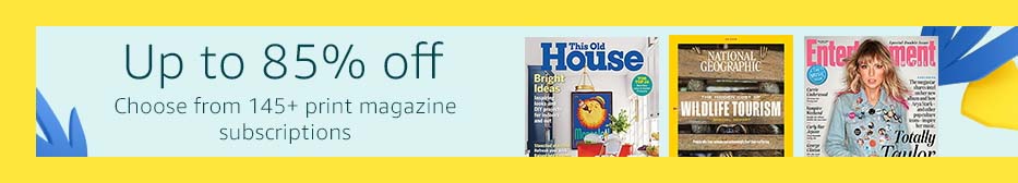 Flash promo on subscriptions to top print & digital magazines Amazon