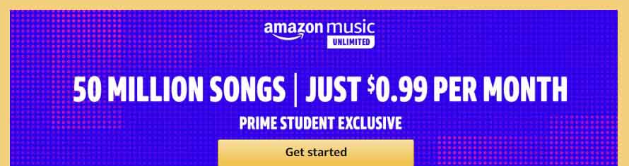 promos from Amazon Prime Student