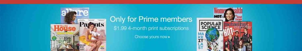 Flash promo on subscriptions to top print & digital magazines Amazon