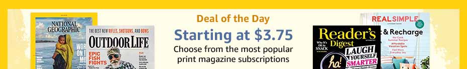 Flash promo on subscriptions to top print & digital magazines Amazon