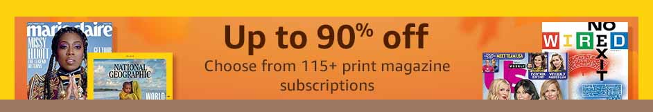 Flash promo on subscriptions to top print & digital magazines Amazon