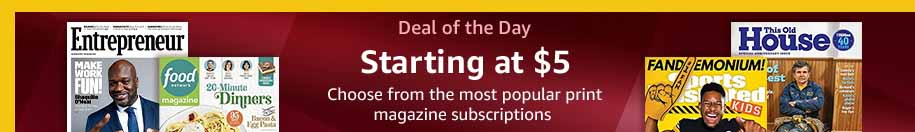 Flash promo on subscriptions to top print & digital magazines Amazon