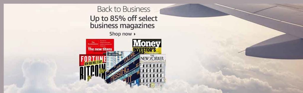 Flash promo on subscriptions to top print & digital magazines Amazon