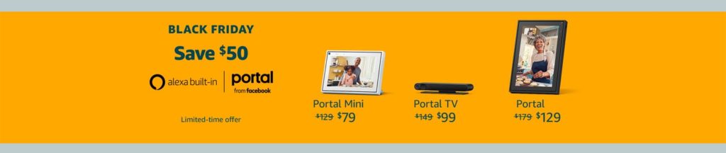 promo for Facebook Portal, Potal Mini, and Portal TV