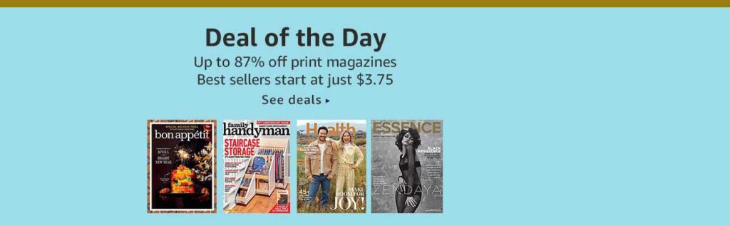 Flash promo on subscriptions to top print & digital magazines 